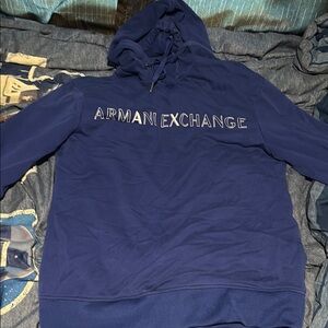 Armani Exchange Blue Sweatshirt Pullover Hoodie
